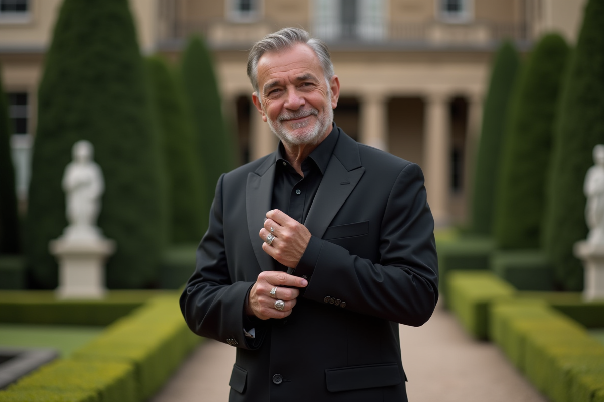 Homme en costume ajusté lors d