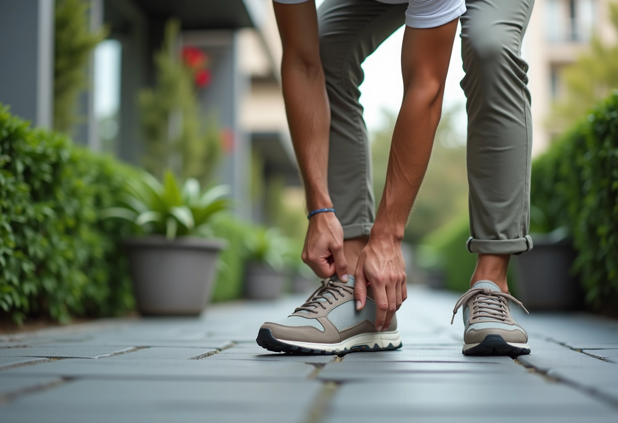 Jeune homme vérifiant la taille d