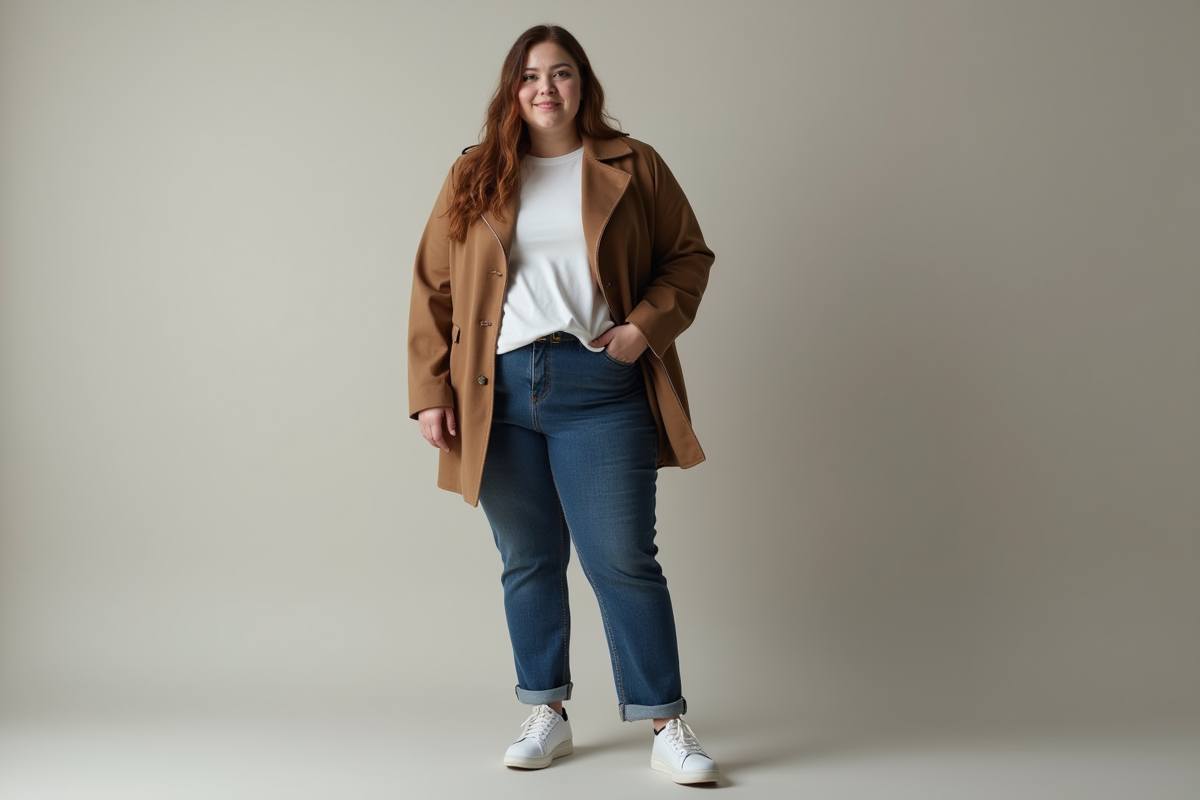 Personne grande taille portant une tenue décontractée moderne